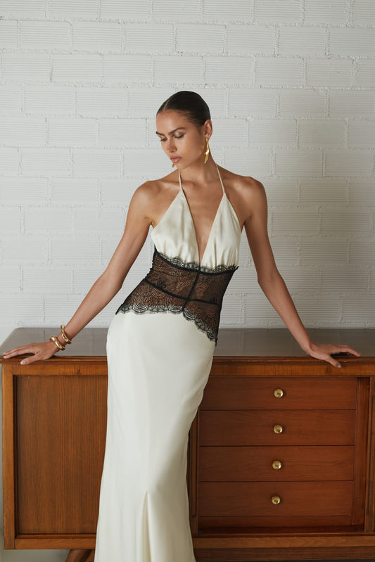 LACE BEIGE DRESS