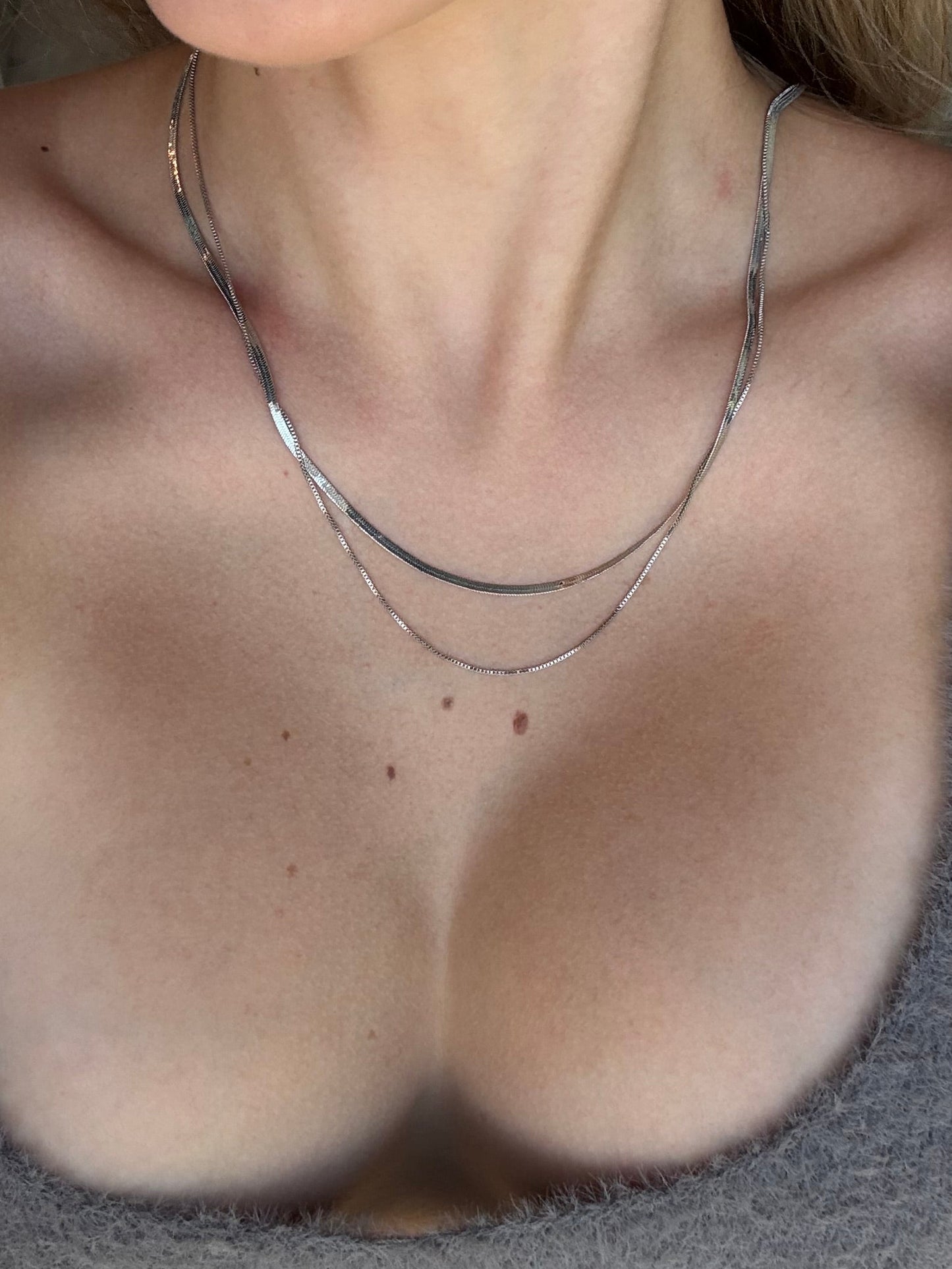 DOUBLE SILVER NECKLACE