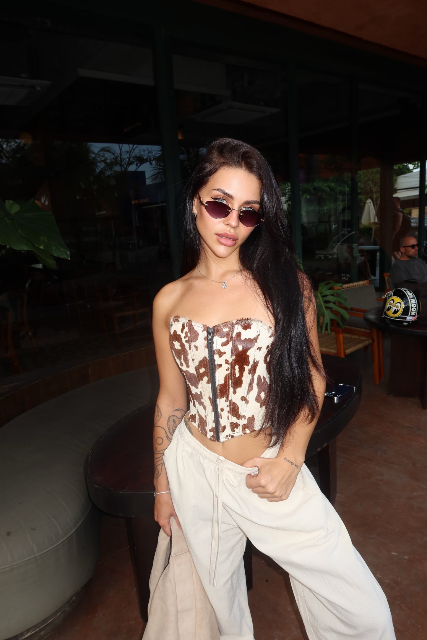COW PRINT CORSET SHORT