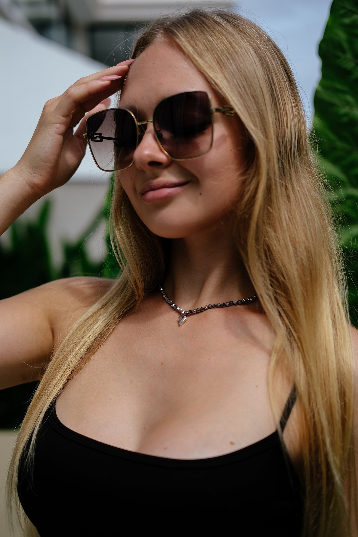 HEART WITH HEMATITE NECKLACE
