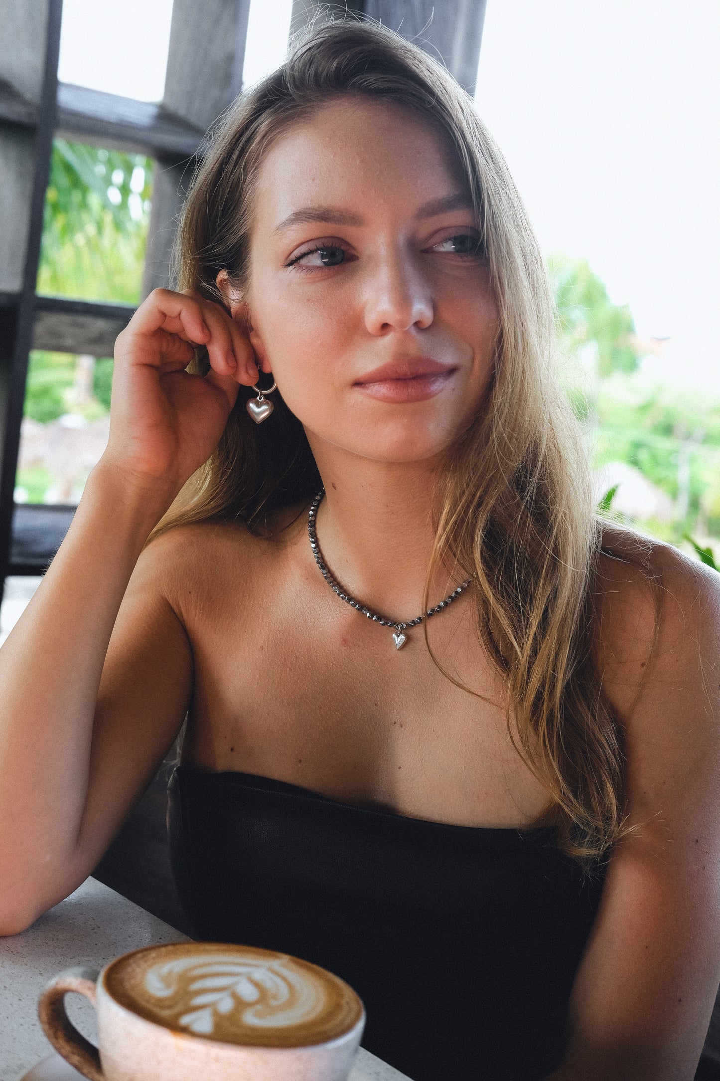 HEART WITH HEMATITE NECKLACE