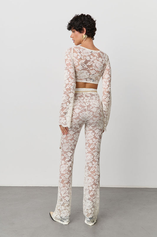 IVORY LACE TROUSER