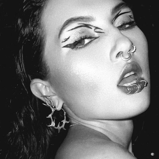 SHARK'S FANG TRIBAL HOOP EARRING