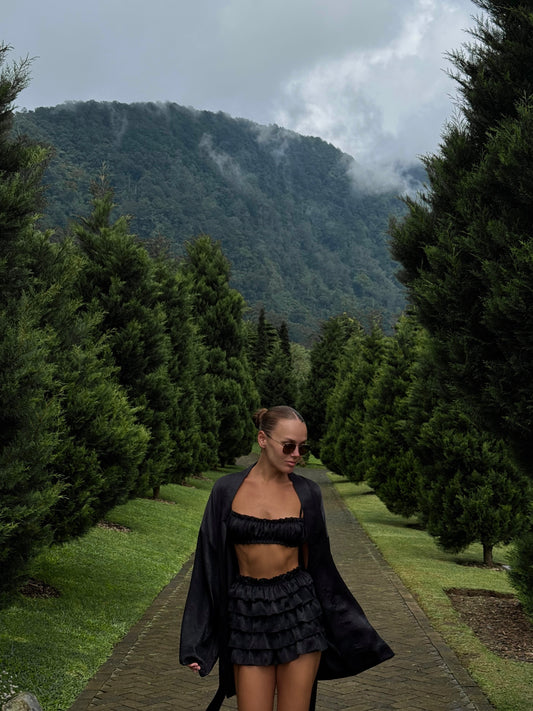 NOIR SET(KIMONO+TOP+SHORT)