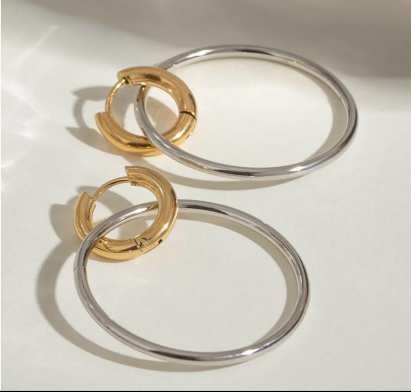 SILVER AND GOLD EARRINGS