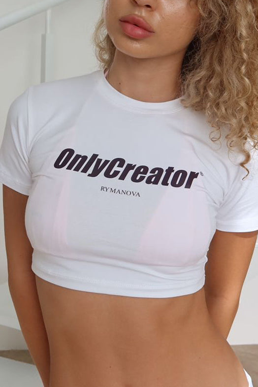 ONLY CREATOR WHITE CROP TOP