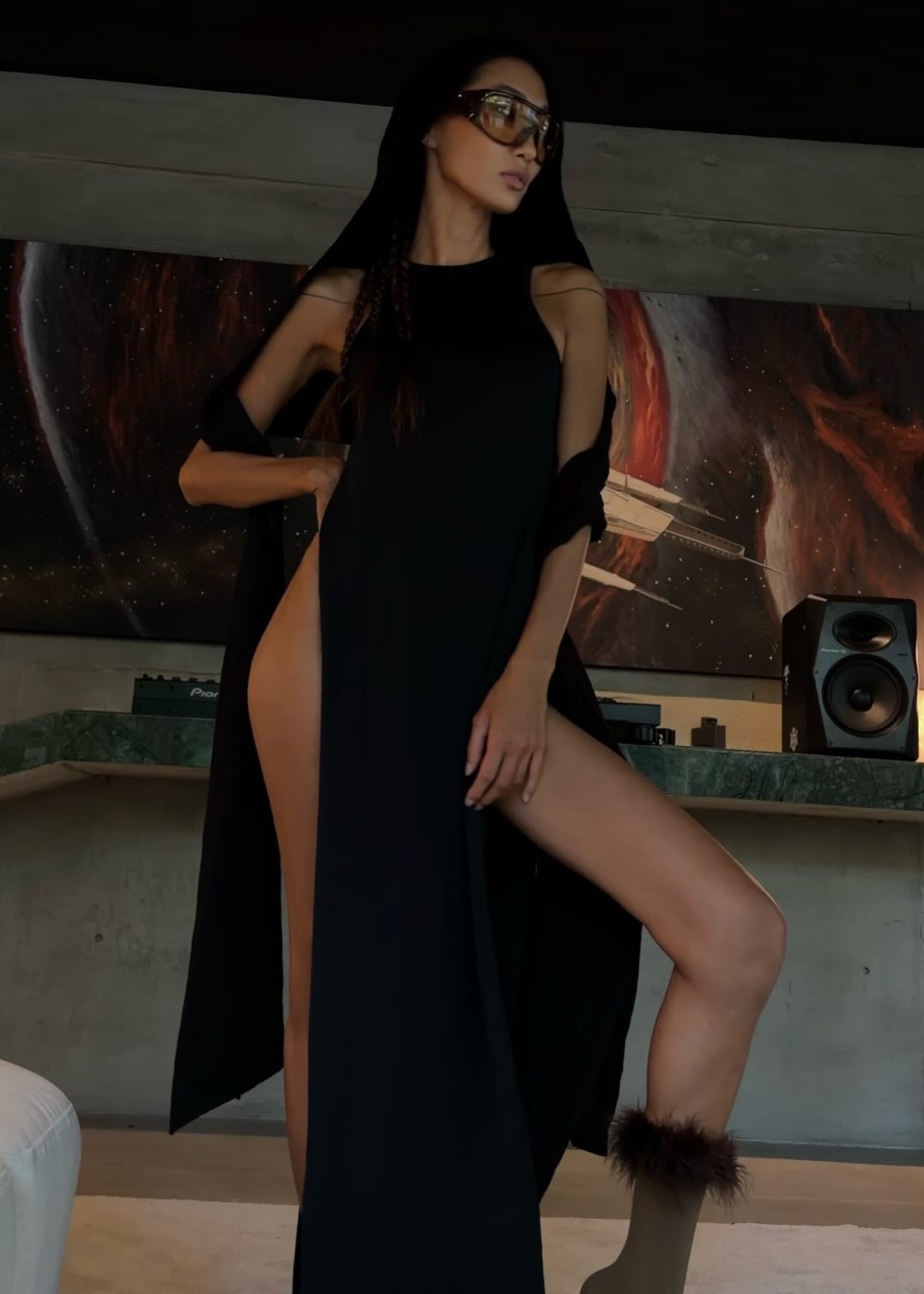 KARA SLIT DRESS SPANDEX