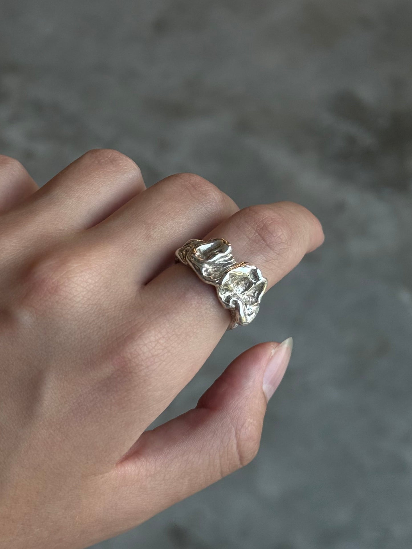 MOLTEN SILVER RING