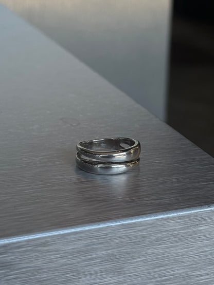 TWIN LINE SILVER RING