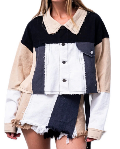 JACKET DENIM PATCHWORK