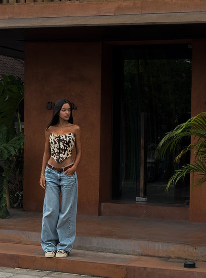 COW PRINT CORSET LONG