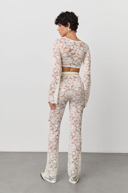 IVORY LACE TROUSER