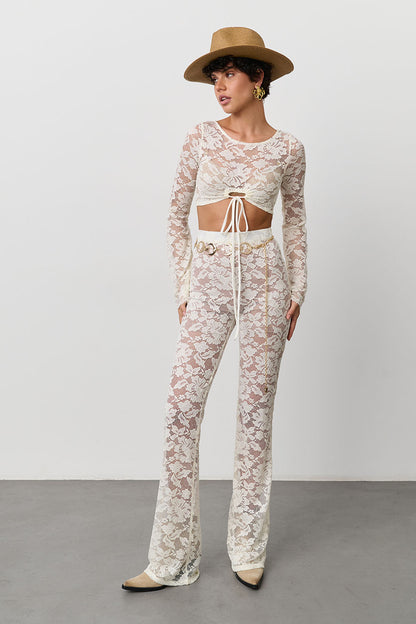 IVORY LACE TROUSER