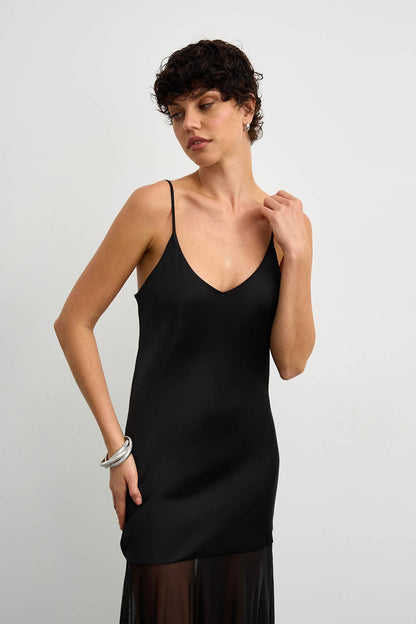 SATIN DRESS WITH MESH