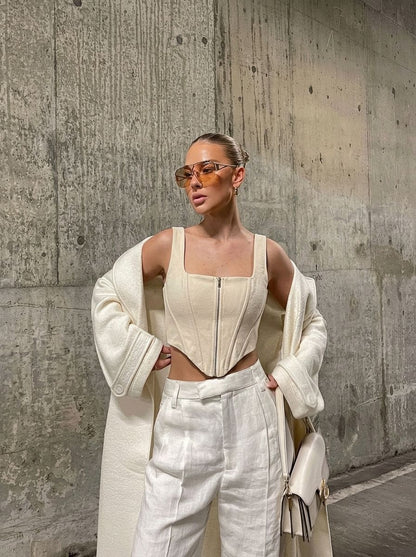 CROP CORSET BEIGE