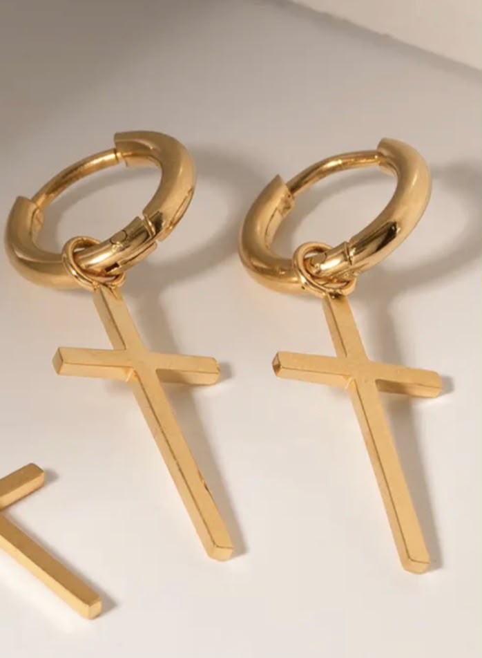 CROSS GOLD EARRINGS