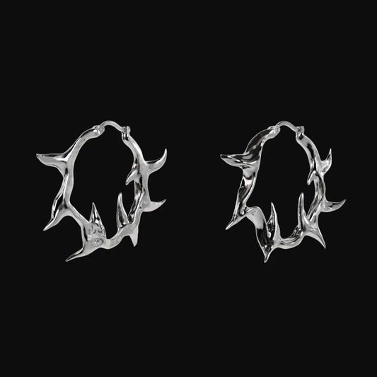 SHARK'S FANG TRIBAL HOOP EARRING