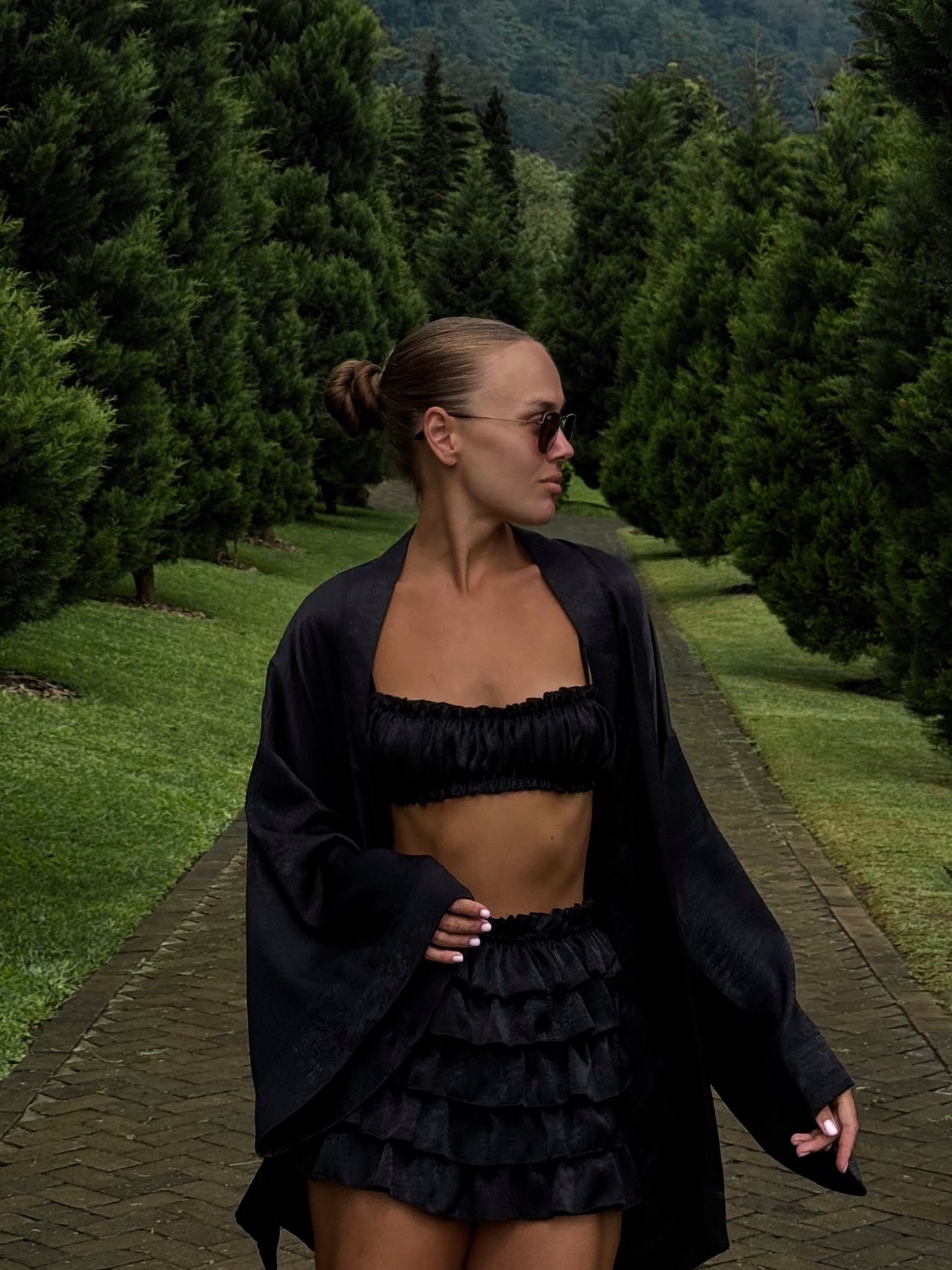 NOIR SET(KIMONO+TOP+SHORT)