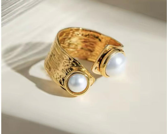 TWO PEARLS RING