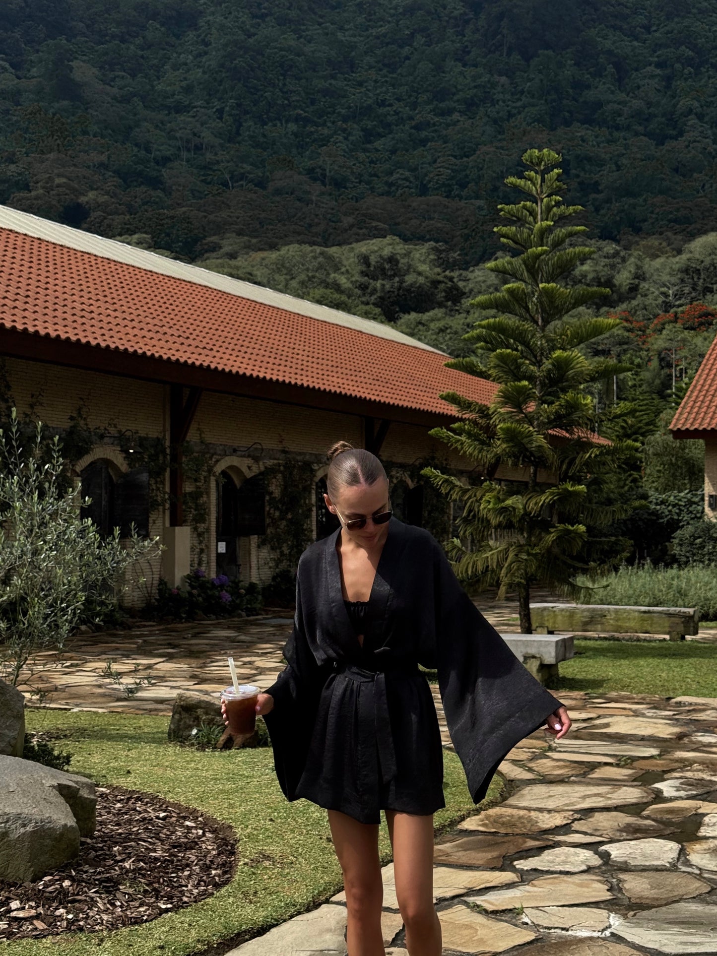 NOIR SET(KIMONO+TOP+SHORT)