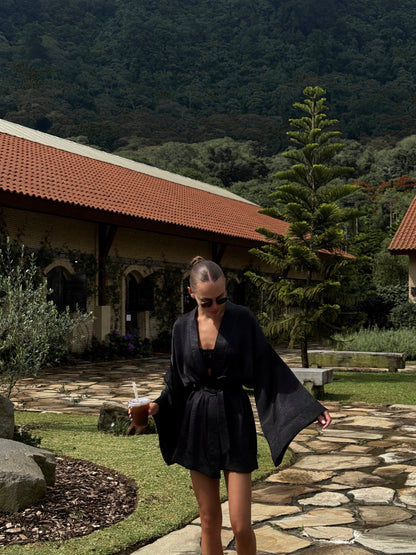 NOIR SET(KIMONO+TOP+SHORT)