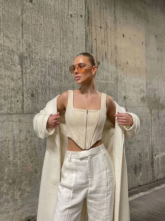CROP CORSET BEIGE